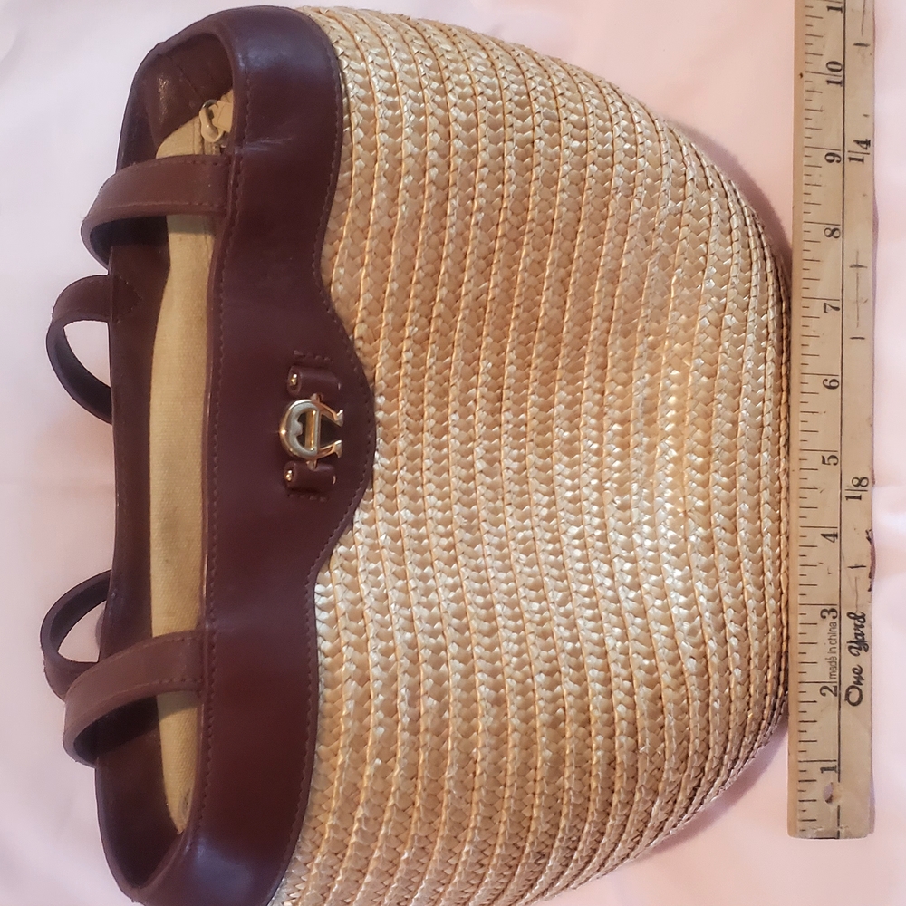 Etienne Aigner Brown and Tan Tote with Leather Handles